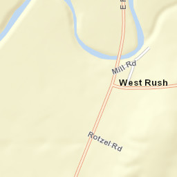 West Rush New York Street Map