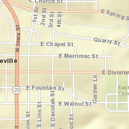 101-199 East Division Street, Dodgeville Street Map
