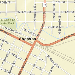 100-198 S Rail Street West, Shoshone, ID Street Map