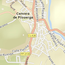 Cervera de Pisuerga Street Map