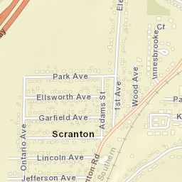 Scranton New York Street Map