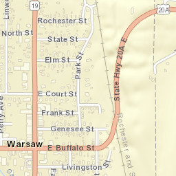 Warsaw New York Street Map