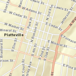 Downtown, Platteville, WI 53818, USA Street Map