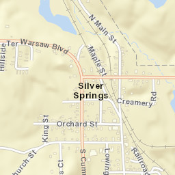 Silver Springs New York Street Map