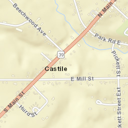 Castile New York Street Map