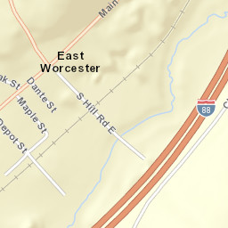 East Worcester New York Street Map