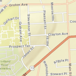 Cortland New York Street Map