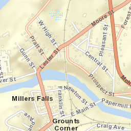 Millers Falls Street Map