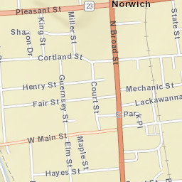 Norwich New York Street Map