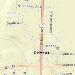Delevan New York Street Map