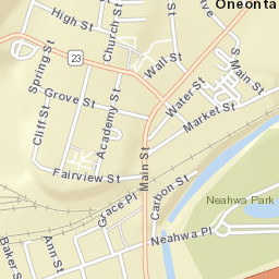 Oneonta New York Street Map