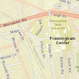 Framingham Center Street Map