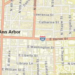 Ann Arbor, Michigan Street Map