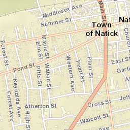 Natick Street Map