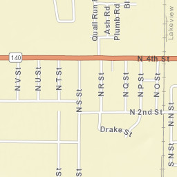 Klamath Falls-Lakeview Highway, Lakeview Street Map
