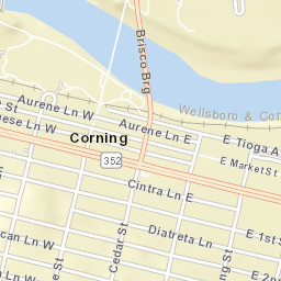 Corning New York Street Map