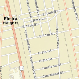 Elmira Heights New York Street Map