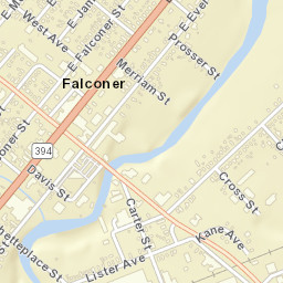 Falconer New York Street Map
