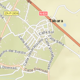 Tábara Street Map