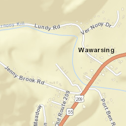 Wawarsing New York Street Map