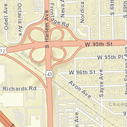 South Harlem Avenue & U.S. 20, Illinois and Michigan Cana Street Map