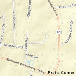 Pratts Corner Connecticut Street Map