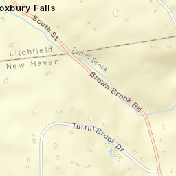 Roxbury Falls Connecticut Street Map