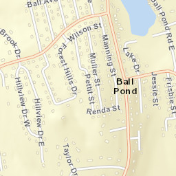 Ball Pond Connecticut Street Map