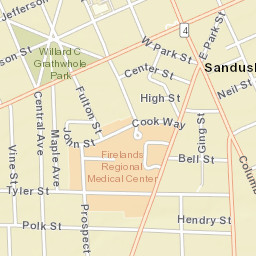 Sandusky Ohio Street Map