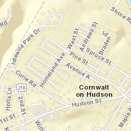 Cornwall-on-Hudson New York Street Map