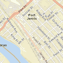 Port Jervis New York Street Map