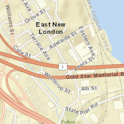 East New London Connecticut Street Map