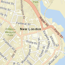 New London Connecticut Street Map