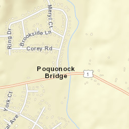 Poquonock Bridge Connecticut Street Map