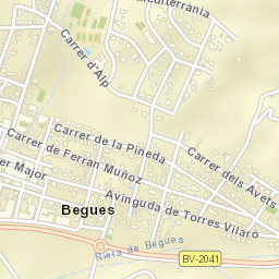 Begues Street Map