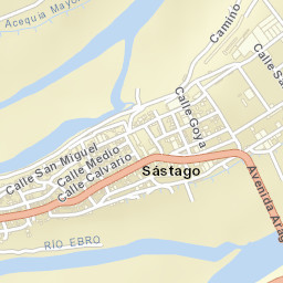 Sástago Street Map