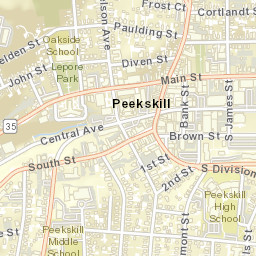 Peekskill New York Street Map