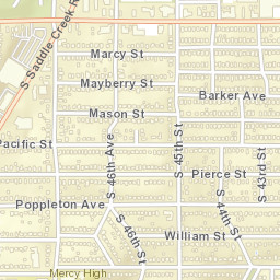 1402-1498 S 44th St Omaha NE Street Map