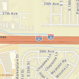 South 24th Street & Interstate 80, Council Bluffs, IA 515 Street Map