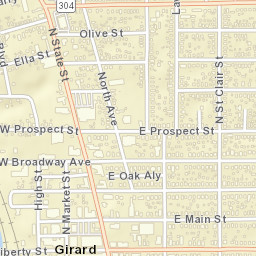 Girard Ohio Street Map