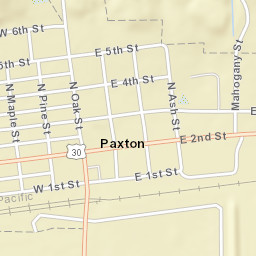 111-199 South Oak Street Paxton NE Street Map