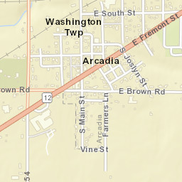 Arcadia Ohio Street Map