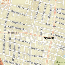Nyack New York Street Map