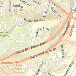 Akron, Ohio Street Map