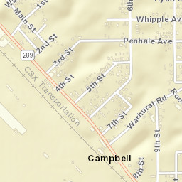 Campbell Ohio Street Map