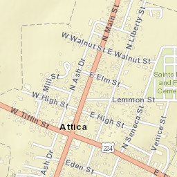 Attica Ohio Street Map