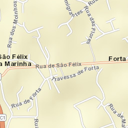 São Félix da Marinha Street Map