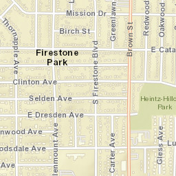 Firestone Park Ohio Street Map