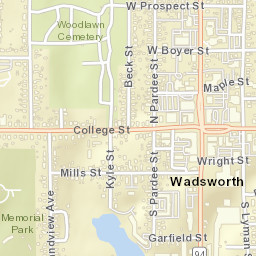 Wadsworth Ohio Street Map