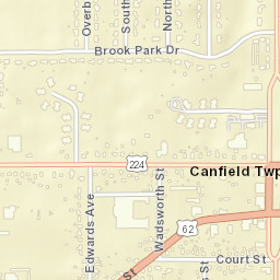 Canfield Ohio Street Map